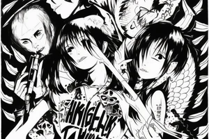 Angel devil and aki hayakawa from chainsaw man tattoo idea