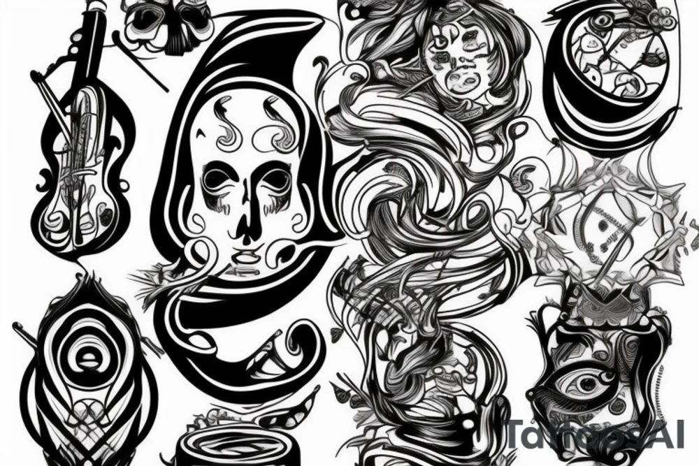 Head of a contrabass tattoo idea