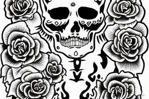 Skeleton in the image of Santa Muerte tattoo idea