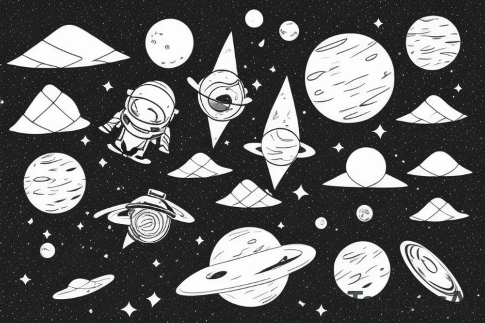 astroneer in galaxy tattoo idea