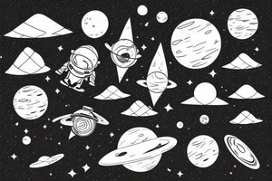 astroneer in galaxy tattoo idea