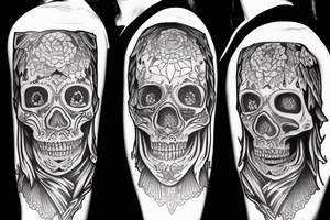 Skeleton in the image of Santa Muerte tattoo idea