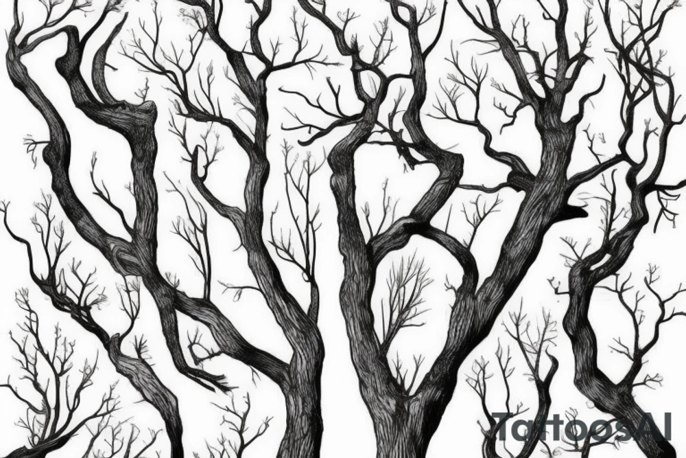 A dried young tree with many branches tattoo idea A dried young tree with many branches tattoo idea