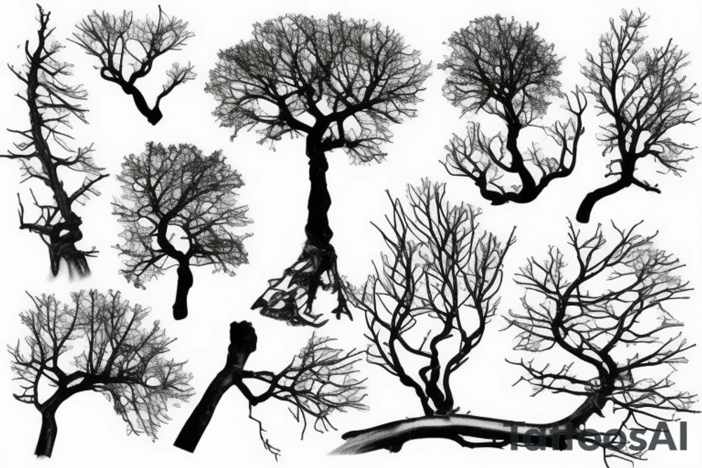 A dried young tree with many branches tattoo idea A dried young tree with many branches tattoo idea