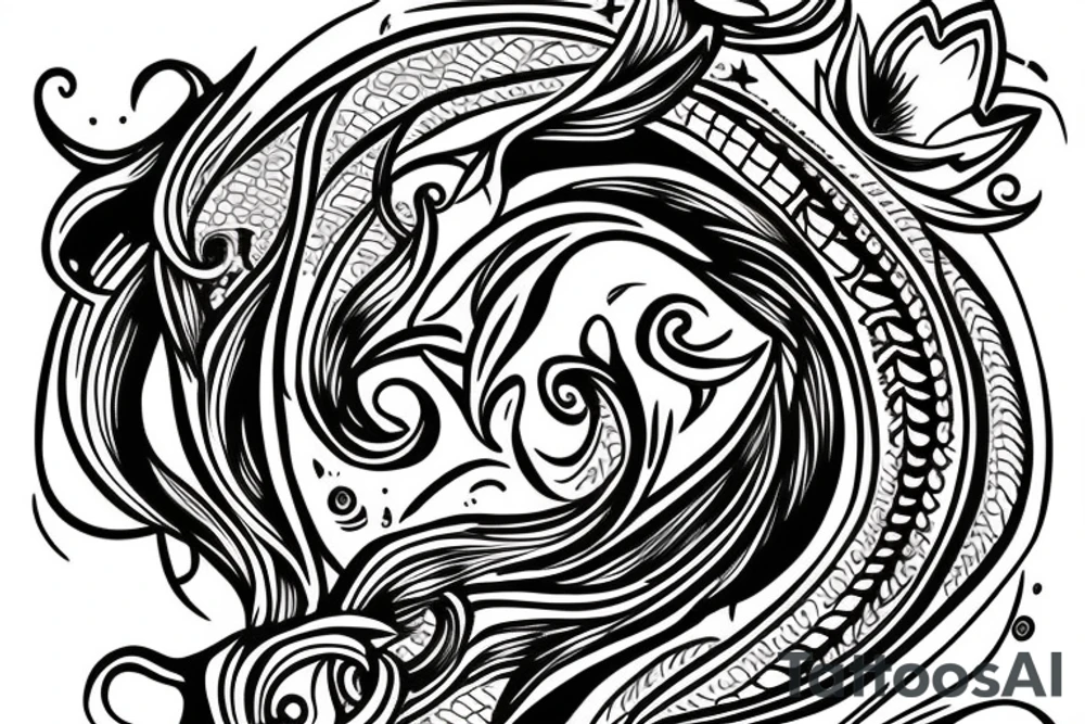 Pisces zodiac sign tattoo idea