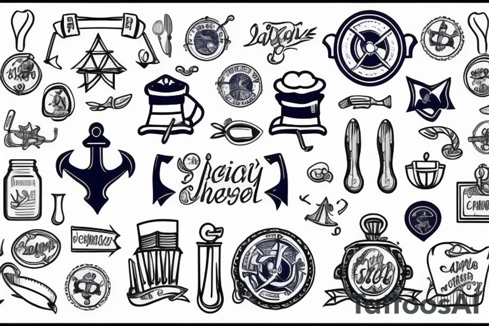Navy anchor chef officer tattoo idea