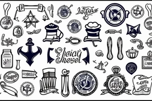 Navy anchor chef officer tattoo idea