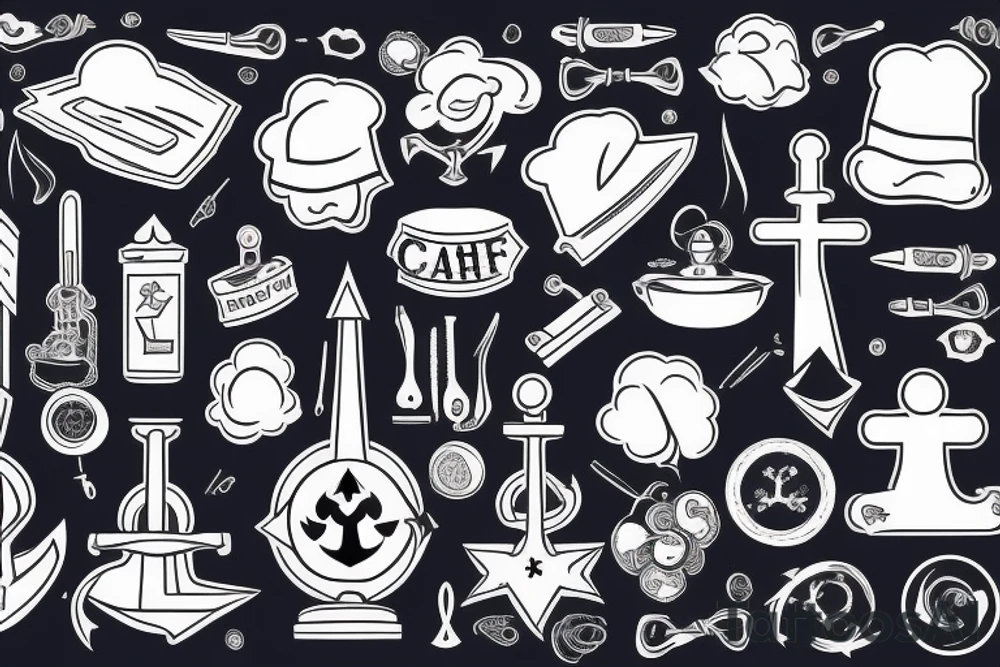 Navy anchor chef officer tattoo idea