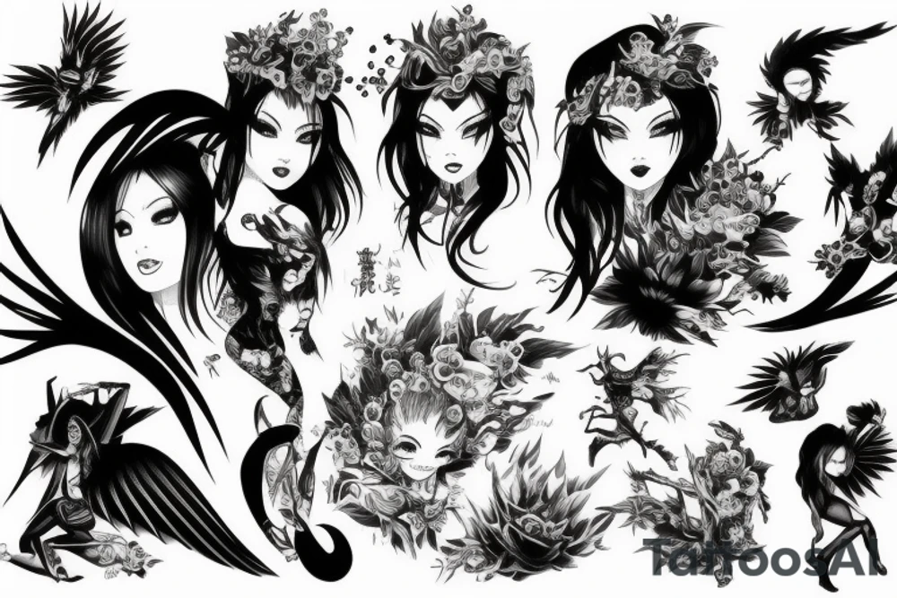 Angel devil and aki hayakawa tattoo idea