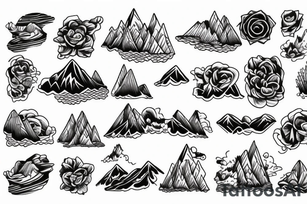 river mountains tattoo idea