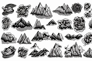 river mountains tattoo idea
