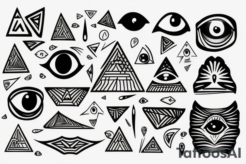 A pyramid that has an eye tattoo idea