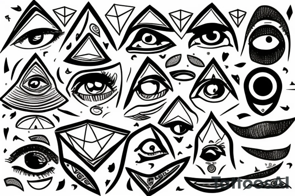 A pyramid that has an eye tattoo idea