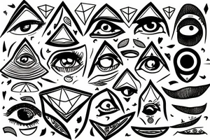A pyramid that has an eye tattoo idea