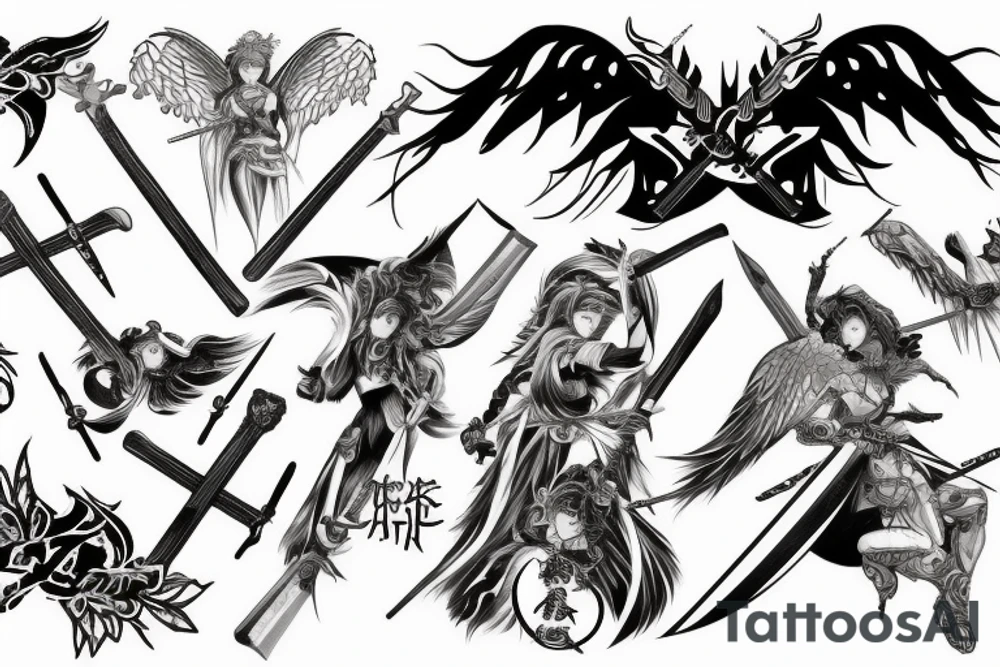 Angel devil and aki hayakawa's swords tattoo idea
