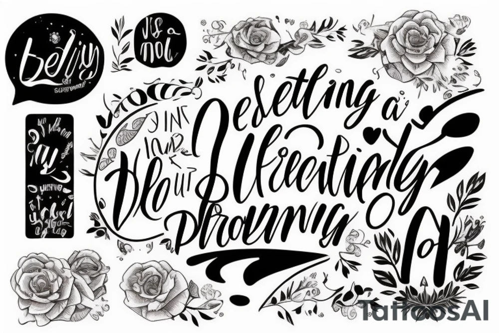 inscription “still dreaming of being special” with a beautiful font tattoo idea