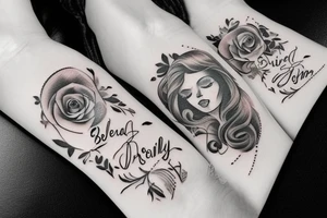 inscription “still dreaming of being special” with a beautiful font tattoo idea