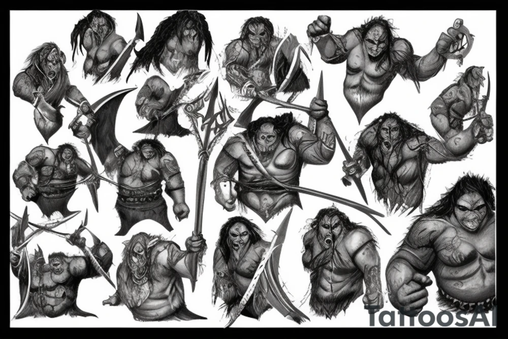 The battle of the Orcs against Rohan tattoo idea