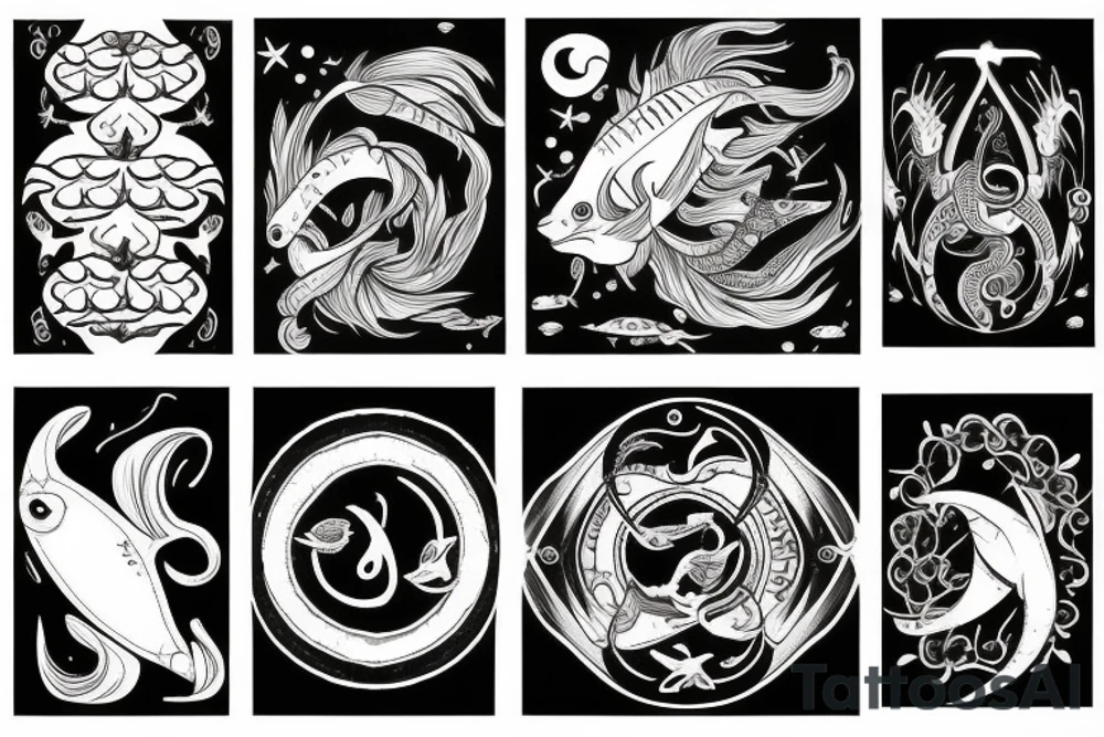 Pisces zodiac sign tattoo idea