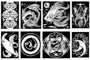 Pisces zodiac sign tattoo idea