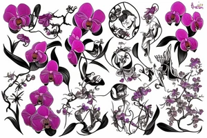 orchid in the form of a fairy tattoo idea