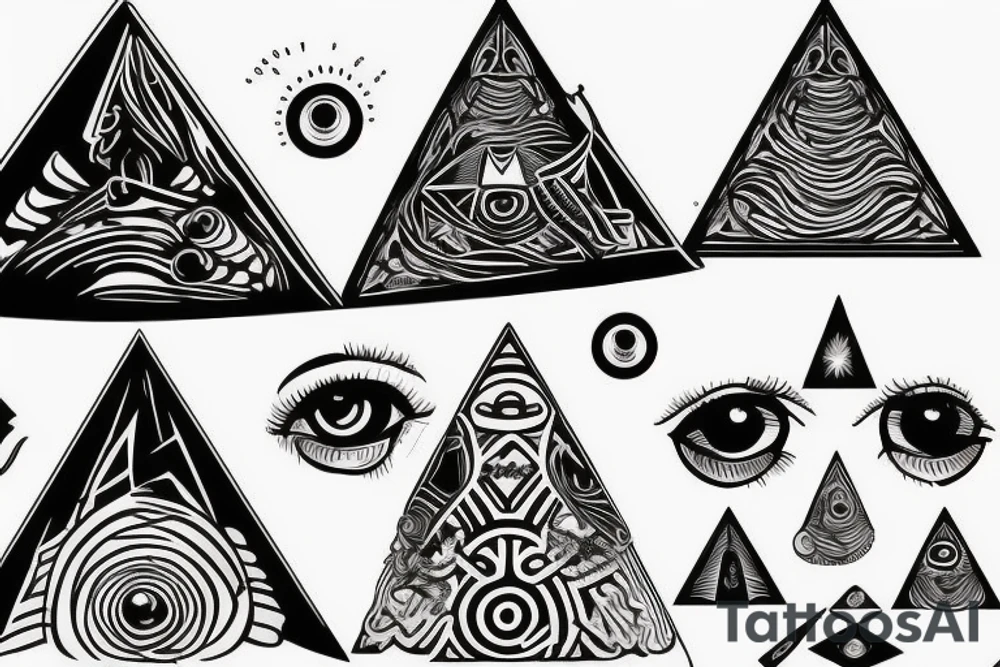 A pyramid that has an eye tattoo idea
