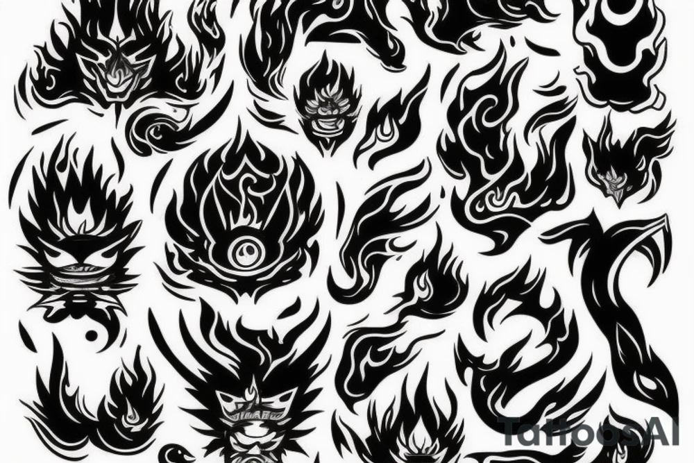 Fire for woshu clothes tattoo idea