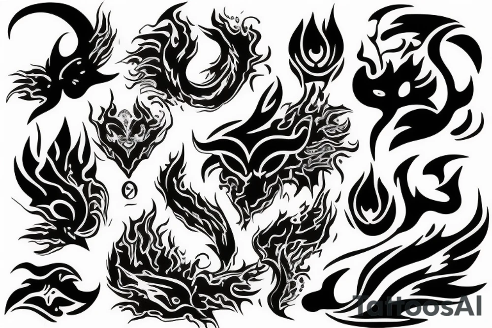 Fire for woshu clothes tattoo idea