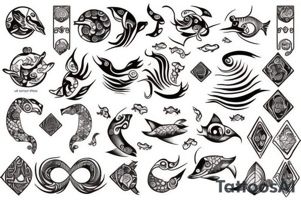 Pisces zodiac sign tattoo idea