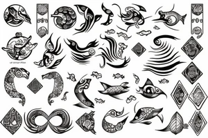 Pisces zodiac sign tattoo idea