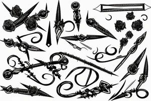 barbed wire with blades tattoo idea