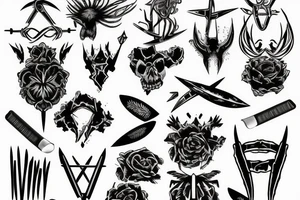 barbed wire with blades tattoo idea