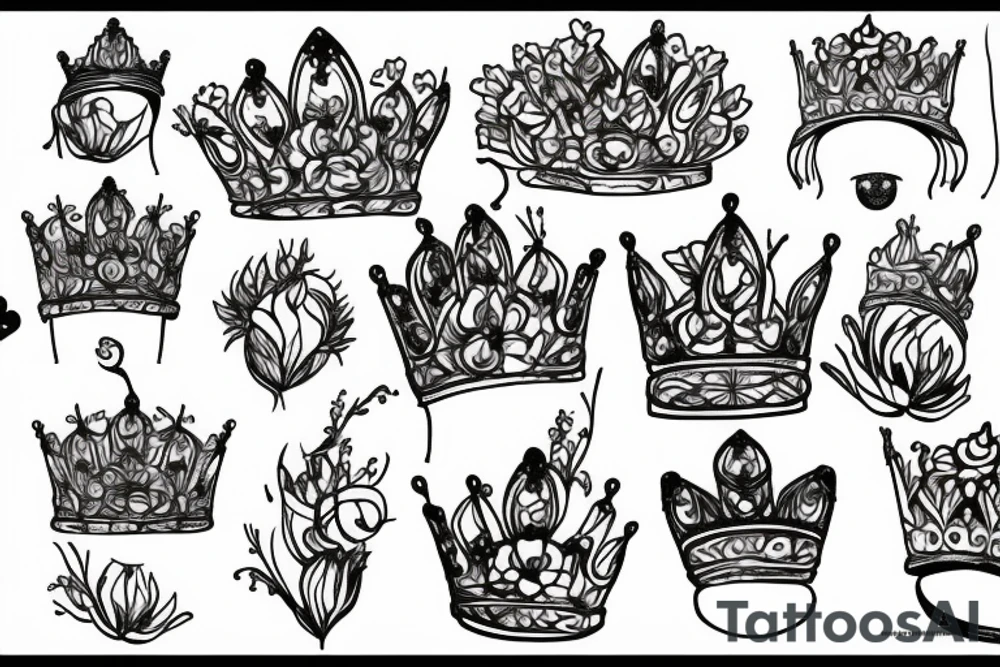 a flower mixed with a crown tattoo idea