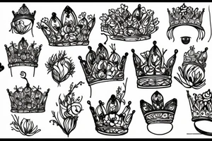 a flower mixed with a crown tattoo idea
