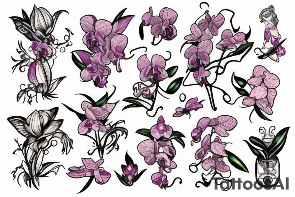 orchid in the fairy form tattoo idea