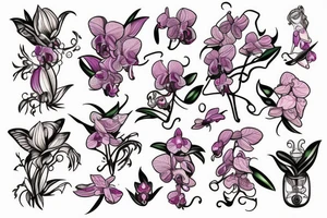 orchid in the fairy form tattoo idea