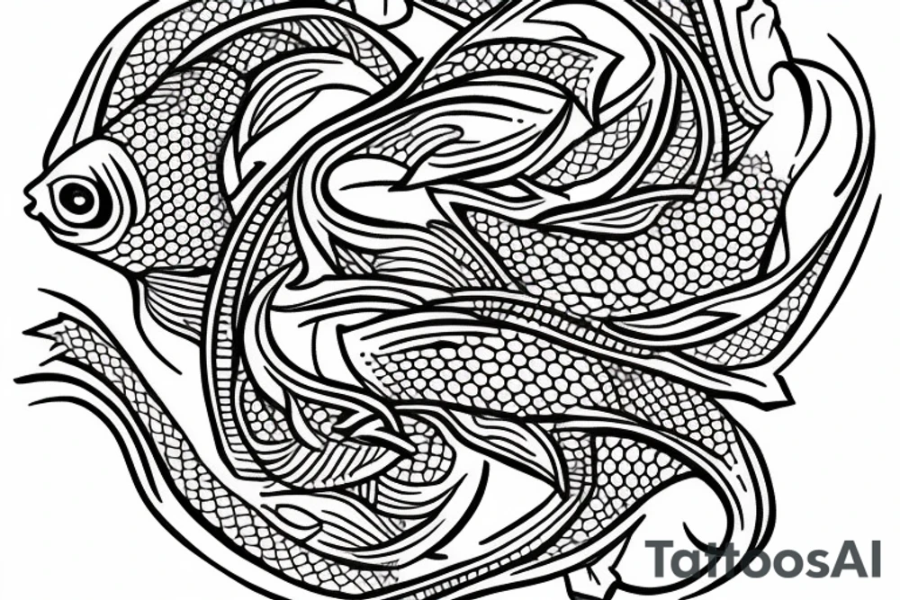 Pisces zodiac sign tattoo idea