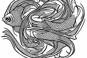 Pisces zodiac sign tattoo idea