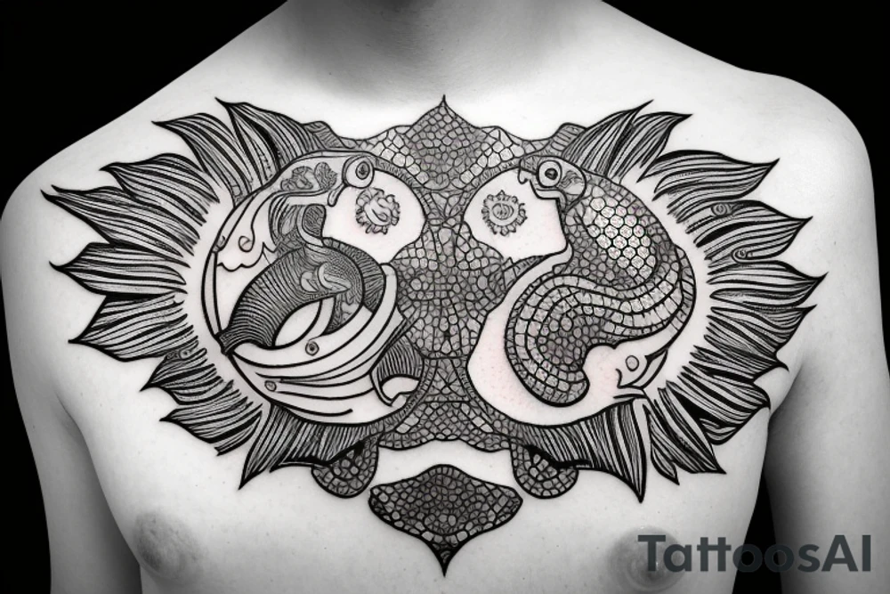 Pisces zodiac sign tattoo idea