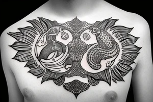 Pisces zodiac sign tattoo idea