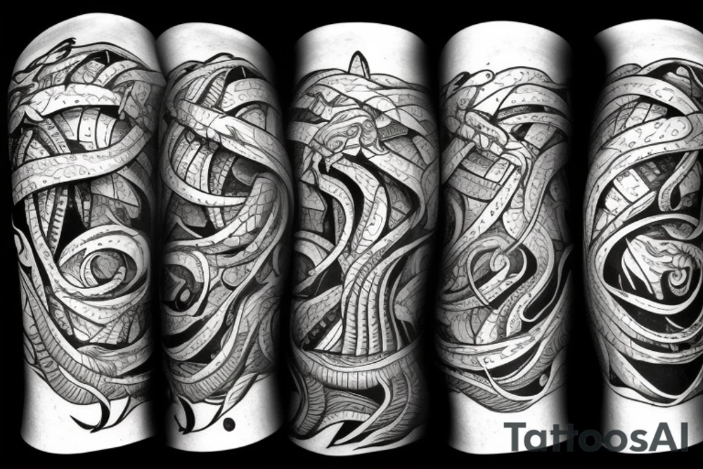 Big Cthulhu destroying ships tattoo idea