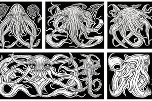 Big Cthulhu destroying ships tattoo idea
