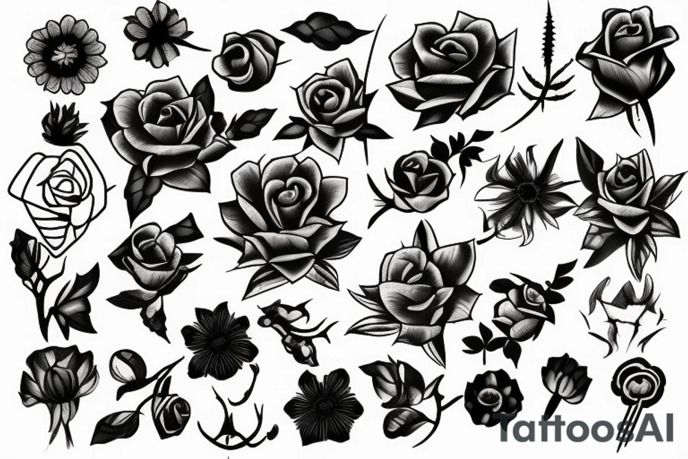 a flower with thorns and blood tattoo idea