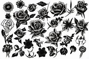 a flower with thorns and blood tattoo idea