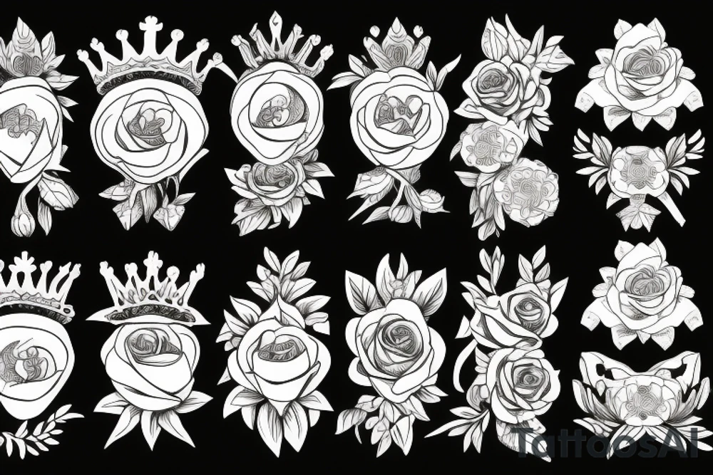 a flower mixed with a crown tattoo idea