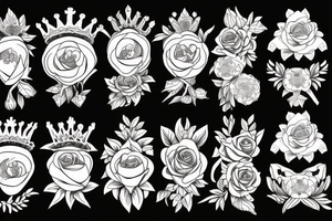 a flower mixed with a crown tattoo idea
