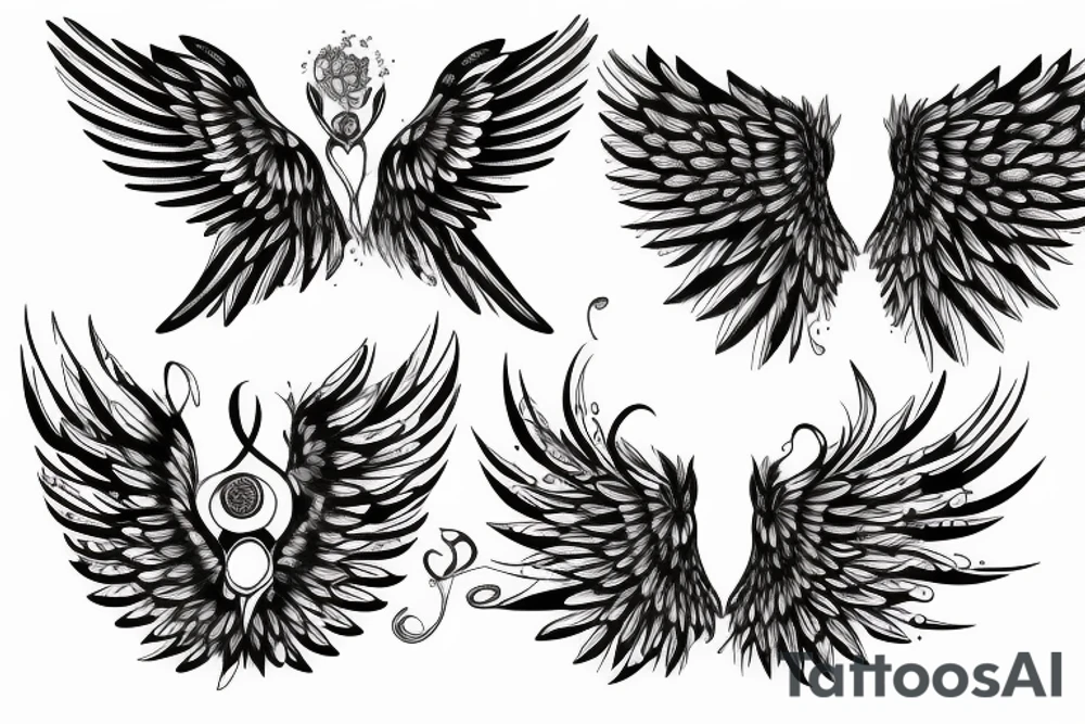 bird with wide opened wings and sparkling tattoo idea