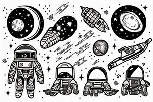 astronaut in galaxy tattoo idea