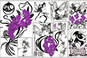 orchid in the fairy form tattoo idea