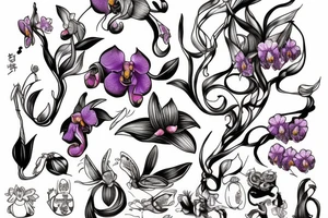 orchid in the fairy form tattoo idea